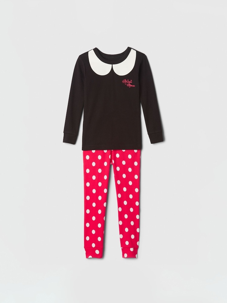 Gap Black/Red Minnie Mouse Disney Cotton Long Sleeve Pyjamas (6mths-5yrs) - Image 1 of 3