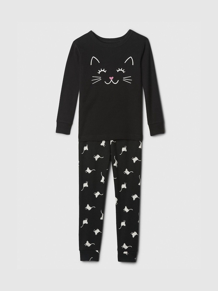 Gap Black Cat Halloween Long Sleeve Pyjama Set (6mths-5yrs) - Image 1 of 3