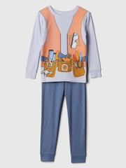 Gap Blue Builder Cotton Long Sleeve Pyjamas (6mths-5yrs) - Image 1 of 3