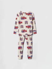 Gap Cream Fire Truck Cotton Long Sleeve Pyjamas (6mths-5yrs) - Image 2 of 3