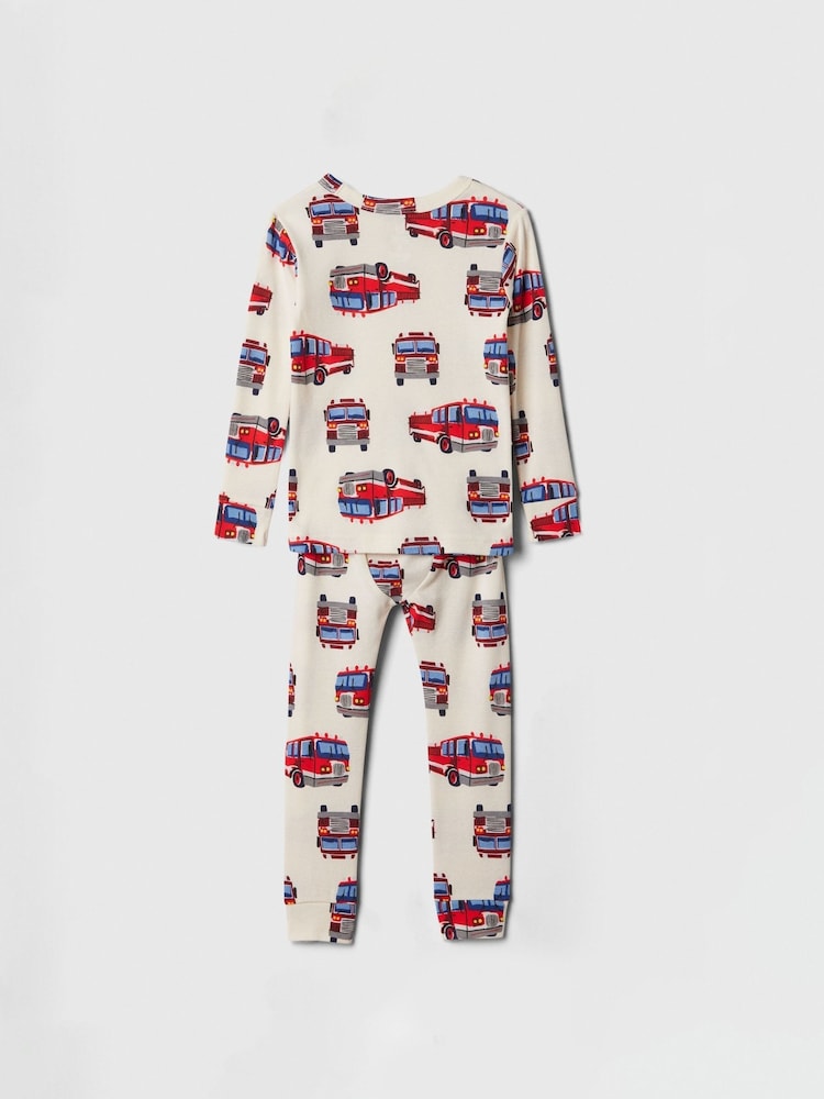 Gap Cream Fire Truck Cotton Long Sleeve Pyjamas (6mths-5yrs) - Image 2 of 3