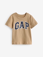 Gap Brown Logo Short Sleeve Crew Neck T-Shirt (Newborn-5yrs) - Image 1 of 5