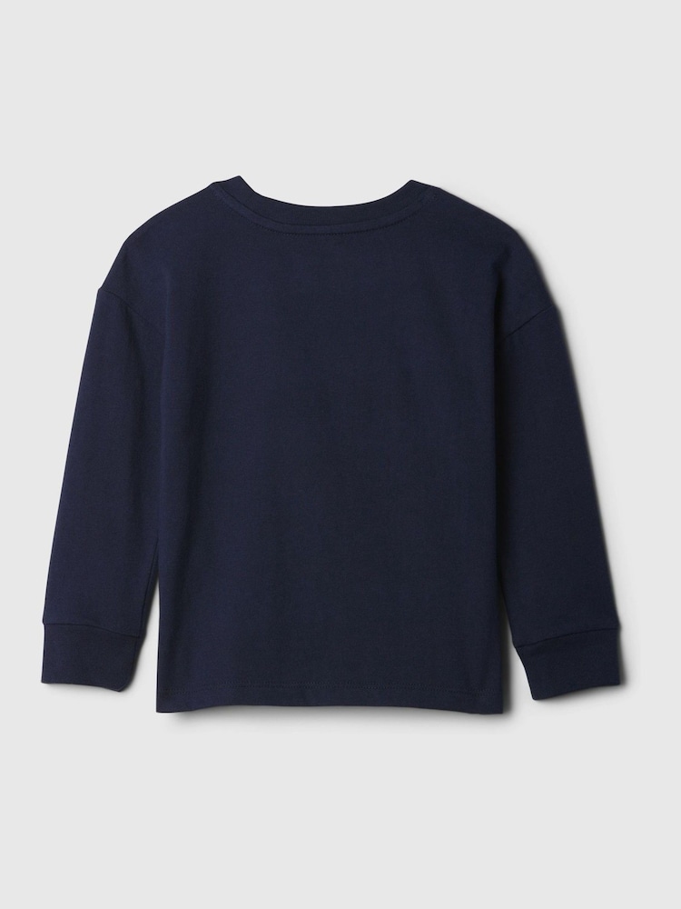 Gap Navy Blue Disney Mickey Mouse Graphic Long Sleeve T-Shirt (6mths-5yrs) - Image 2 of 2