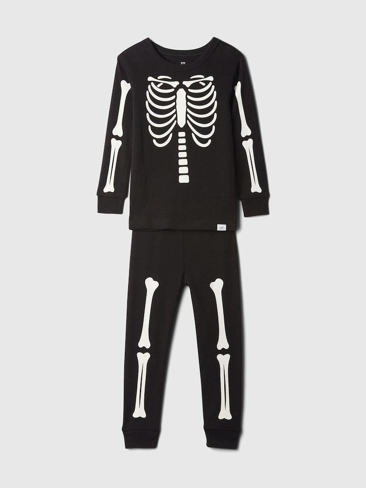 Gap Black Skeleton Halloween Long Sleeve Pyjama Set (6mths-5yrs) - Image 1 of 3