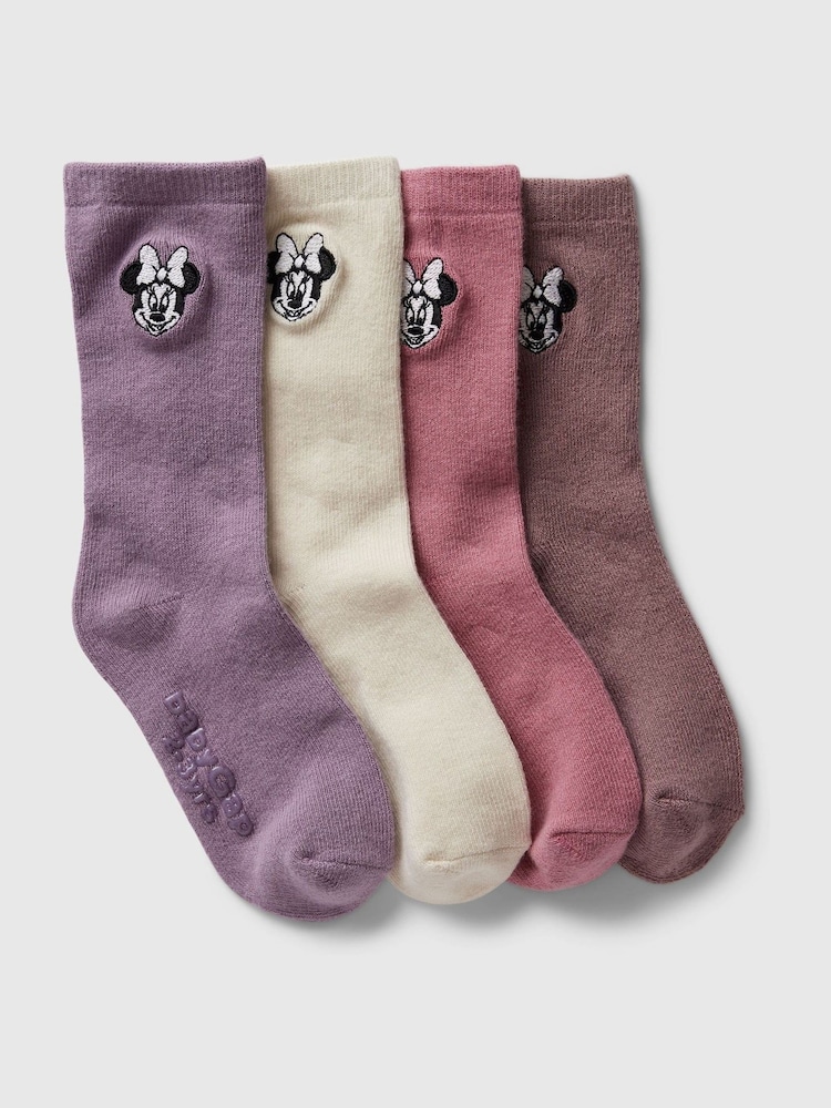 Gap Pink 4 Pack Disney Minnie Mouse Crew Socks (12mths-5yrs) - Image 1 of 1