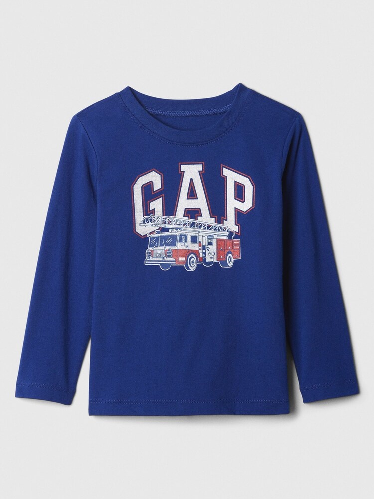 Gap Blue Fire Truck Graphic Long Sleeve Crew Neck T-Shirt (6mths-5yrs) - Image 1 of 1 Gap Blue Fire Truck Graphic Long Sleeve Crew Neck T-Shirt (6mths-5yrs) - Image 1 of 1