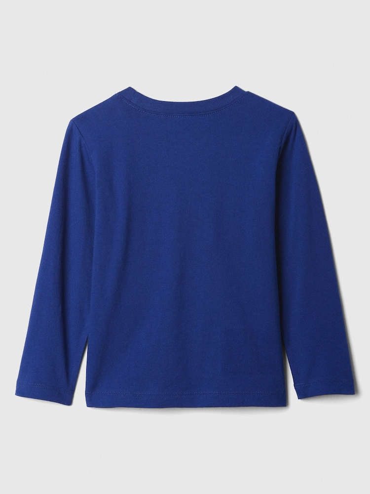 Gap Blue Fire Truck Graphic Long Sleeve Crew Neck T-Shirt (6mths-5yrs) - Image 2 of 3