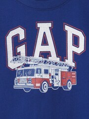 Gap Blue Fire Truck Graphic Long Sleeve Crew Neck T-Shirt (6mths-5yrs) - Image 3 of 3