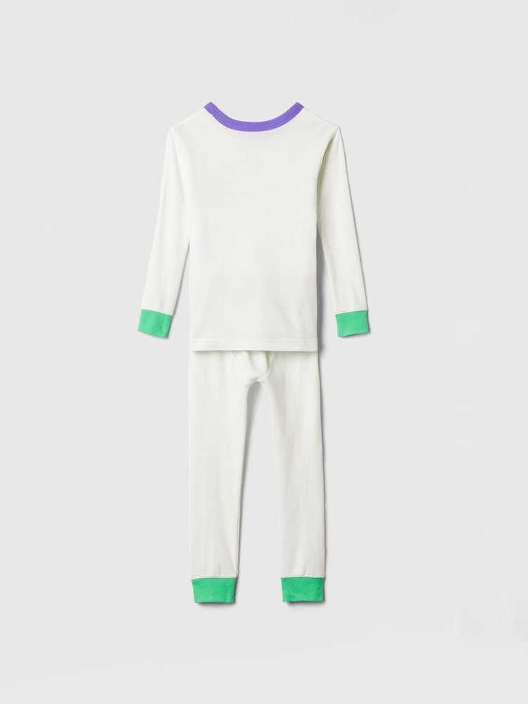 Gap White Buzz Lightyear Disney Toy Story Cotton Long Sleeve Pyjama Set (12mths-5yrs) - Image 2 of 3