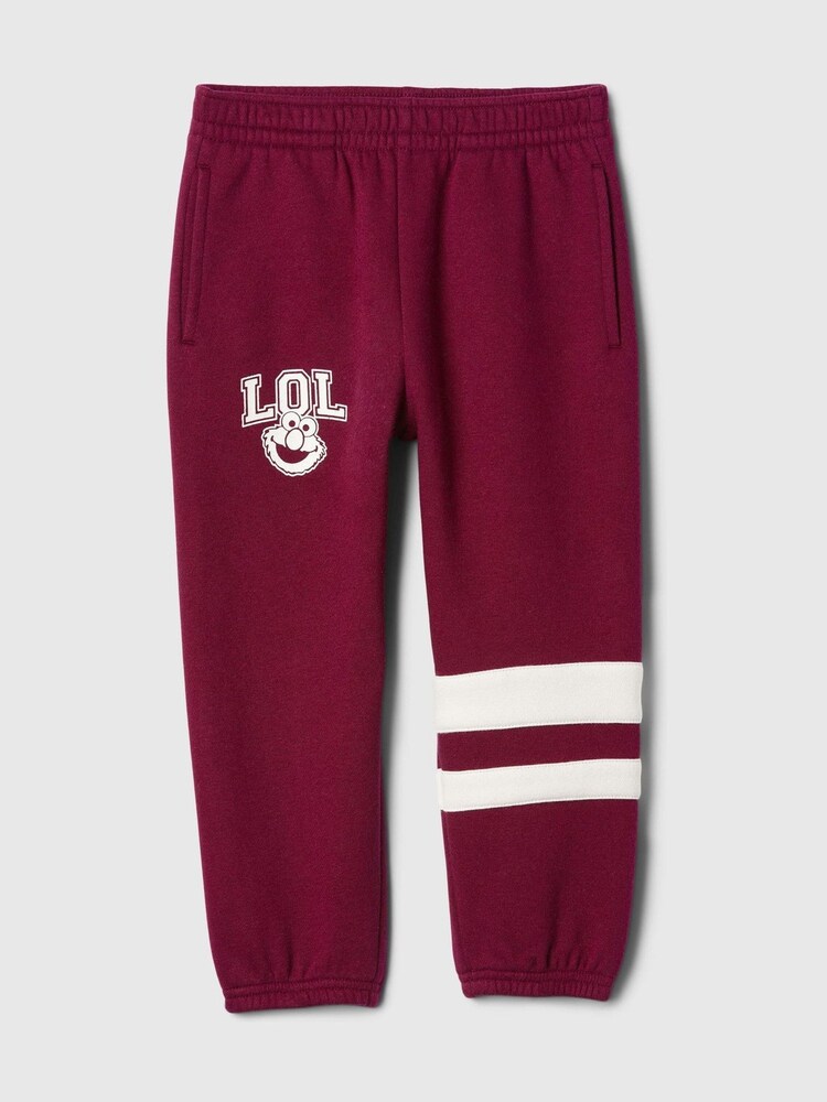 Gap Red Elmo Sesame Street Vintage Varsity Fleece-Lined Joggers (6mths-5yrs) - Image 1 of 4