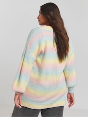 Simply Be Yellow Rainbow Ombre Cardigan - Image 2 of 5
