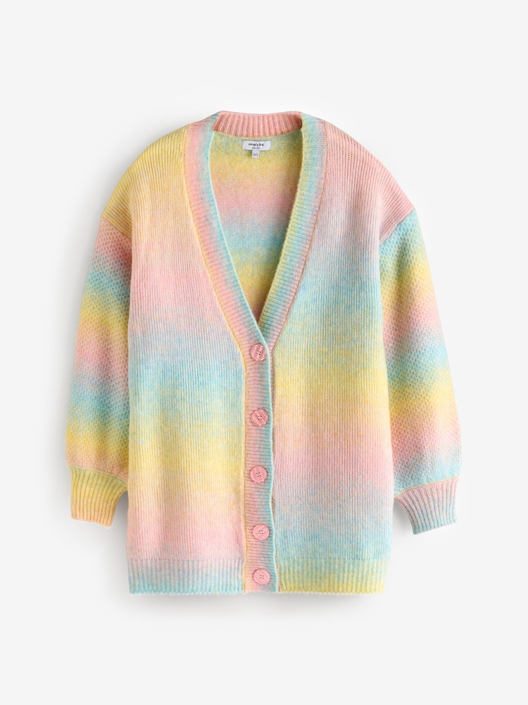 Simply Be Yellow Rainbow Ombre Cardigan - Image 5 of 5