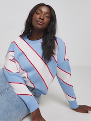 Simply Be Pullover mit diagonalen Streifen - Bild 1 von 5