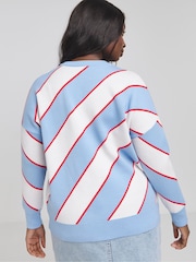 Simply Be Pullover mit diagonalen Streifen - Bild 2 von 5