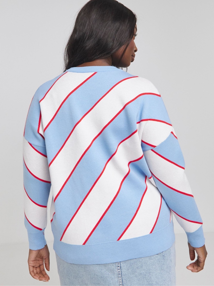 Simply Be Pullover mit diagonalen Streifen - Bild 2 von 5