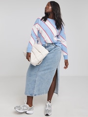 Simply Be Pullover mit diagonalen Streifen - Bild 3 von 5