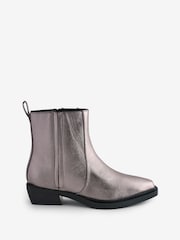 Simply Be Metallic Wide Fit Secret Stretch Seam Western Ankle Boots - Image 4 of 4