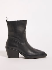 Simply Be Black Wide Fit Stretch Ankle Western Boots - Image 1 of 3