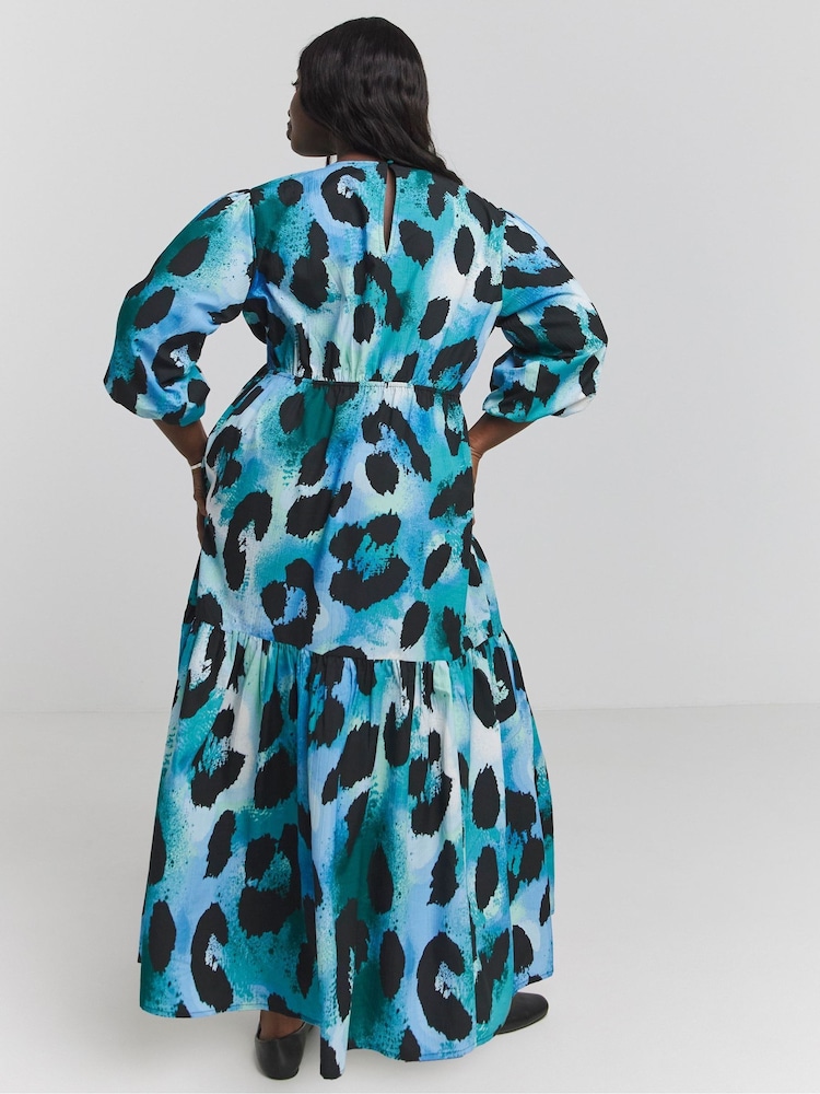 Simply Be Blue Textured Maxi Dress - Image 2 of 4