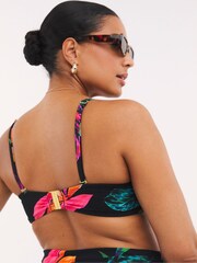 Simply Be Black Magisculpt Twist Front Bandeau Underwired Bikini Top - Image 2 of 5