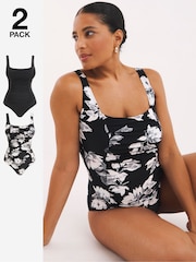 Simply Be Black Magisculpt Swimsuits 2PK - Image 1 of 7