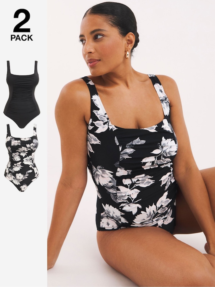 Simply Be Black Magisculpt Swimsuits 2PK - Image 1 of 7