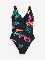 Simply Be Black Value Cross Over High Leg Swimsuit - Image 5 of 5