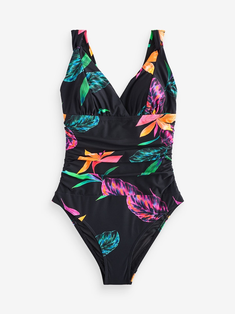 Simply Be Black Value Cross Over High Leg Swimsuit - Image 5 of 5
