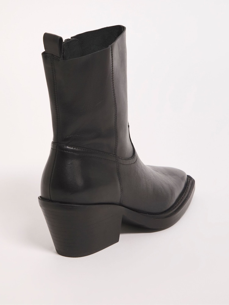 Simply Be Black Extra Wide Fit Stretch Ankle Western Boots - Image 3 of 3