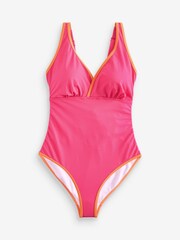 Simply Be Pink Value Cross Over High Leg Swimsuits 2 Pack - Image 6 of 7
