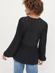FatFace Black Lou Embroidered Blouse - Image 2 of 7