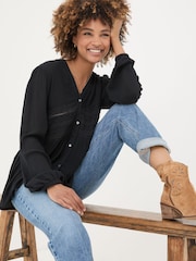 FatFace Black Lou Embroidered Blouse - Image 3 of 7