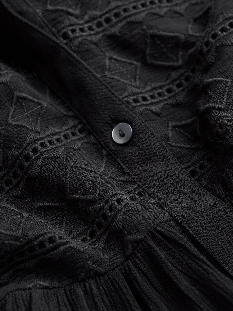 FatFace Black Lou Embroidered Blouse - Image 7 of 7