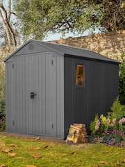 Keter Grey Darwin 6x8ft Plastic Garden Shed - Image 1 of 6