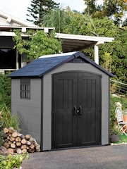 Keter Grey Premier 7.5x7ft Plastic Garden Shed - Image 1 of 6
