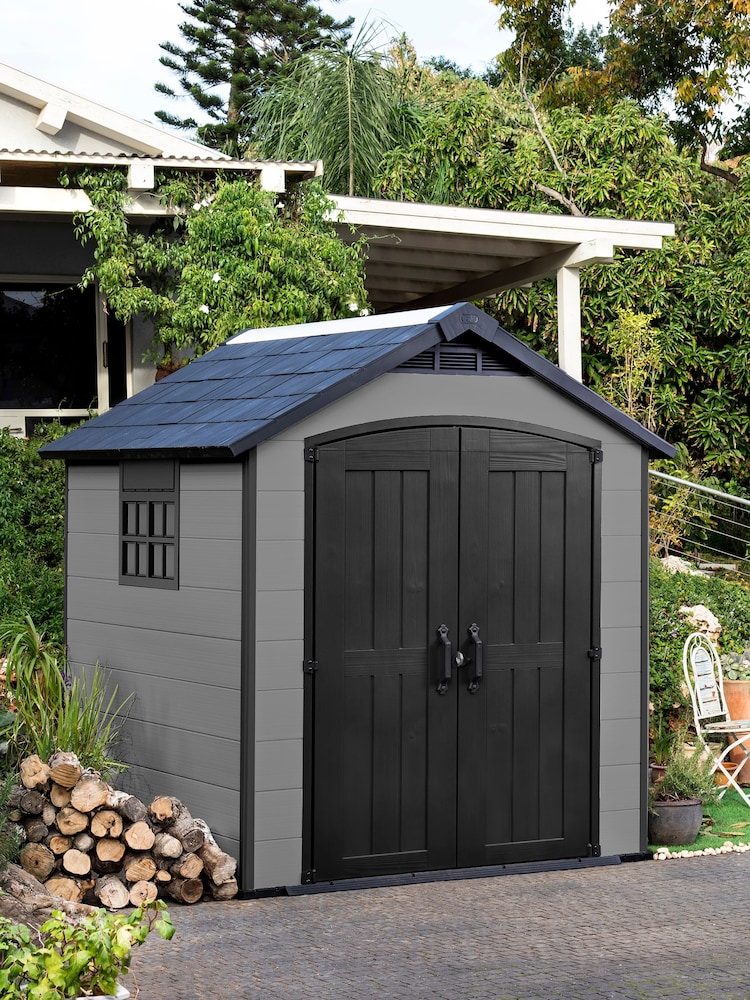 Keter Grey Premier 7.5x7ft Plastic Garden Shed - Image 1 of 6 Keter Grey Premier 7.5x7ft Plastic Garden Shed - Image 1 of 6