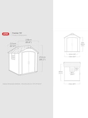 Keter Grey Premier 7.5x7ft Plastic Garden Shed - Image 6 of 6