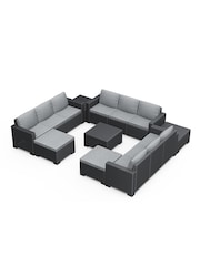 Keter Grey California 11 Seater Garden Corner Sofa Set - Image 1 of 6