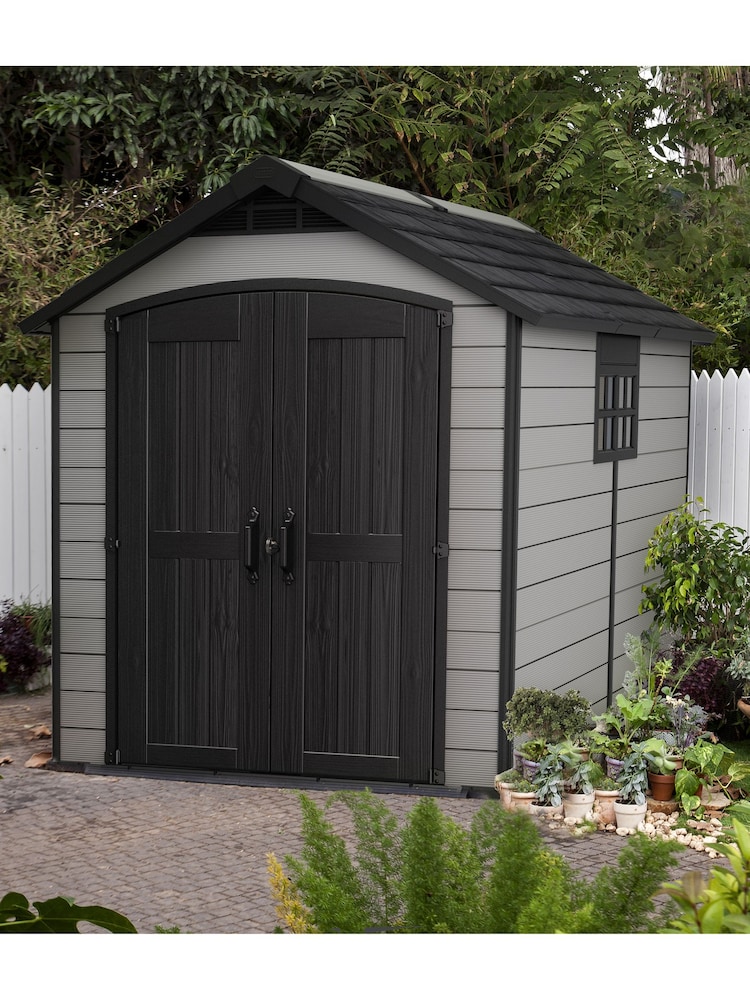 Keter Grey Premier 7.5x9ft Plastic Garden Shed - Image 1 of 6