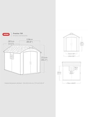 Keter Grey Premier 7.5x9ft Plastic Garden Shed - Image 6 of 6