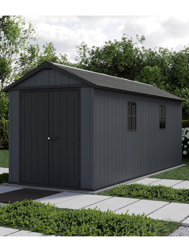 Keter Grey Newton Plus 7.5x17ft Garden Shed - Image 2 of 6