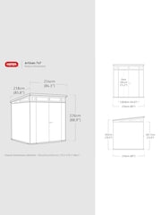 Keter Grey Artisan 7X7ft Plastic Garden Shed - Image 6 of 6