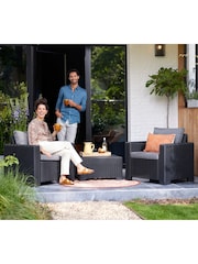 Keter Grey California 2 Seater Balcony Garden Furniture Set - Image 1 of 6