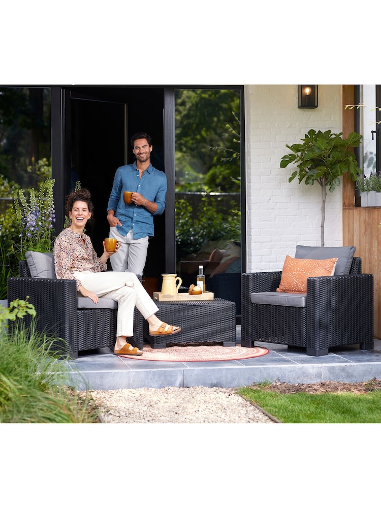 Keter Grey California 2 Seater Balcony Garden Furniture Set - Image 1 of 6