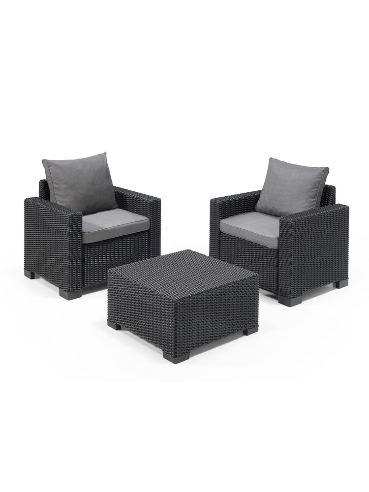 Keter Grey California 2 Seater Balcony Garden Furniture Set - Image 2 of 6