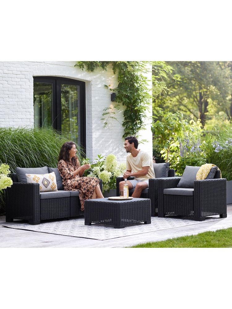 Keter Grey California 4 Seater Outdoor Garden Furniture Set - Image 1 of 6