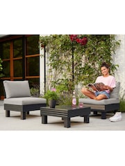 Keter Grey Elements 2 Seat Garden Balcony Set - Image 1 of 6