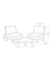 Keter Grey Elements 2 Seat Garden Balcony Set - Image 4 of 6