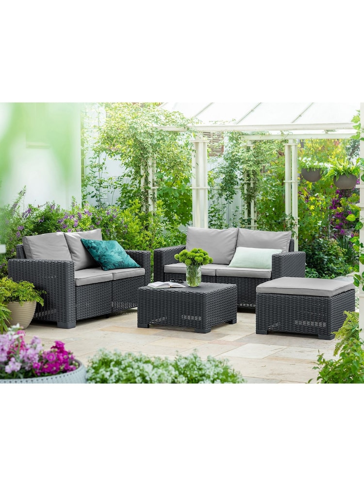 Keter Grey California 5 Seater Outdoor Garden Furniture Set - Image 1 of 6