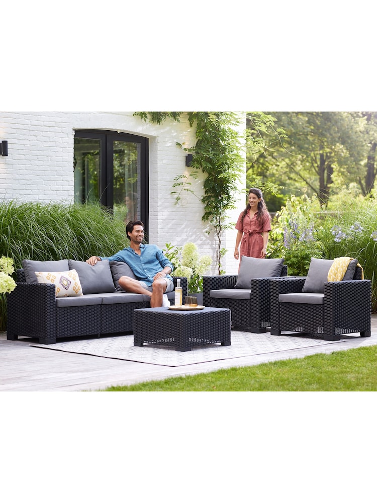 Keter Grey California 5 Seater Outdoor Garden Furniture Set - Image 1 of 6 Keter Grey California 5 Seater Outdoor Garden Furniture Set - Image 1 of 6